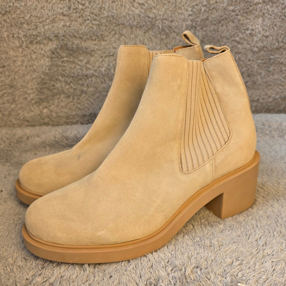 Andre Assous Gemma Water Resistant Suede Leather Chelsea Ankle Boots‎ 9.5M NEW